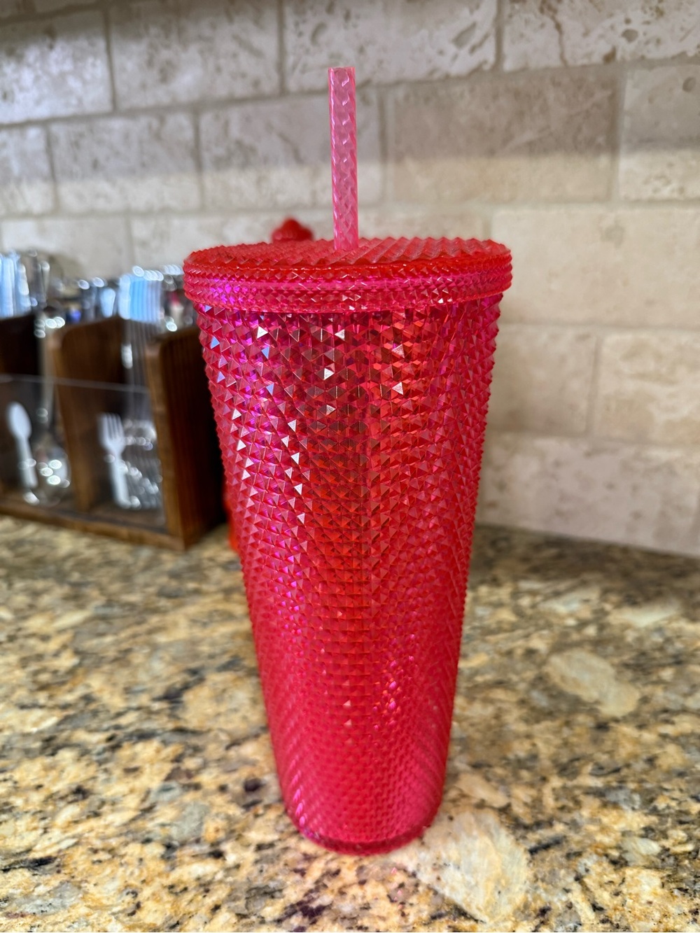 Starbucks Hot Pink Studded Tumbler with Straw - Picture 2 of 3